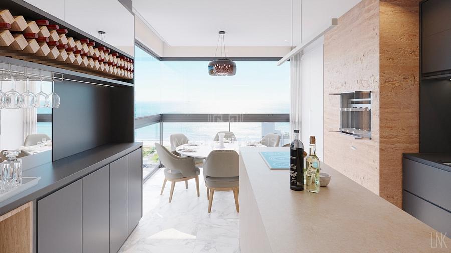 Living com sacada integrada do apartamento tipo 3