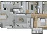 Plantas disponveis: Apartamento Tipo 01