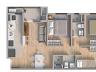 Apartamento Tipo | Sute + 2: Planta humanizada.