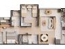Planta do Apartamento Tipo 2 com 63,52 m priv.