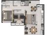 Apartamento Tipo: Planta com 82m privativos