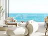 Amplo living integrado frente mar