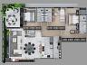 Planta do apartamento com 3 sutes e 153 m priv.
