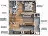 Apartamento Tipo: Planta com 37m privativos