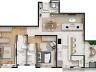 Apartamento Tipo 02: Planta humanizada.